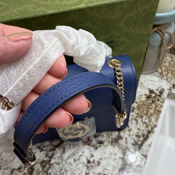 Brand New Gucci Interlocking G Pebbled Leather Shoulder/Crossbody Bag - Picture 7 of 12